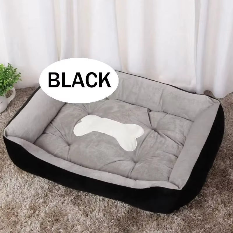 Large Dog Cushion Bed - Square Design, Breathable, Non-Slip, Winter Warmth, Thickened Soft Cat Mat, Pet House