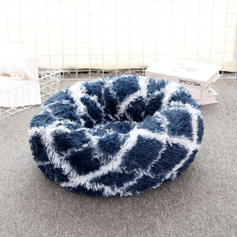 Cathouse Plush Round Pet Bed for Dogs and Cats - Available in Large, Medium, and Small Sizes