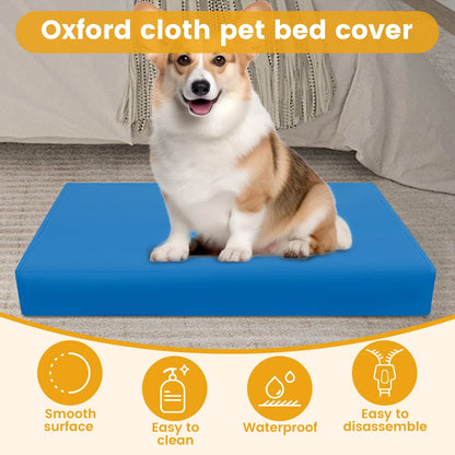 Waterproof Oxford Cloth Dog Bed Cover with Zipper - Removable and Washable Liner for Small/Medium Pets