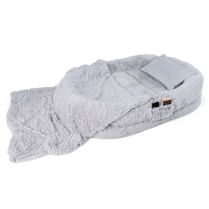 Premium Human Dog Bed with Plush Blanket and Comfort Pillow