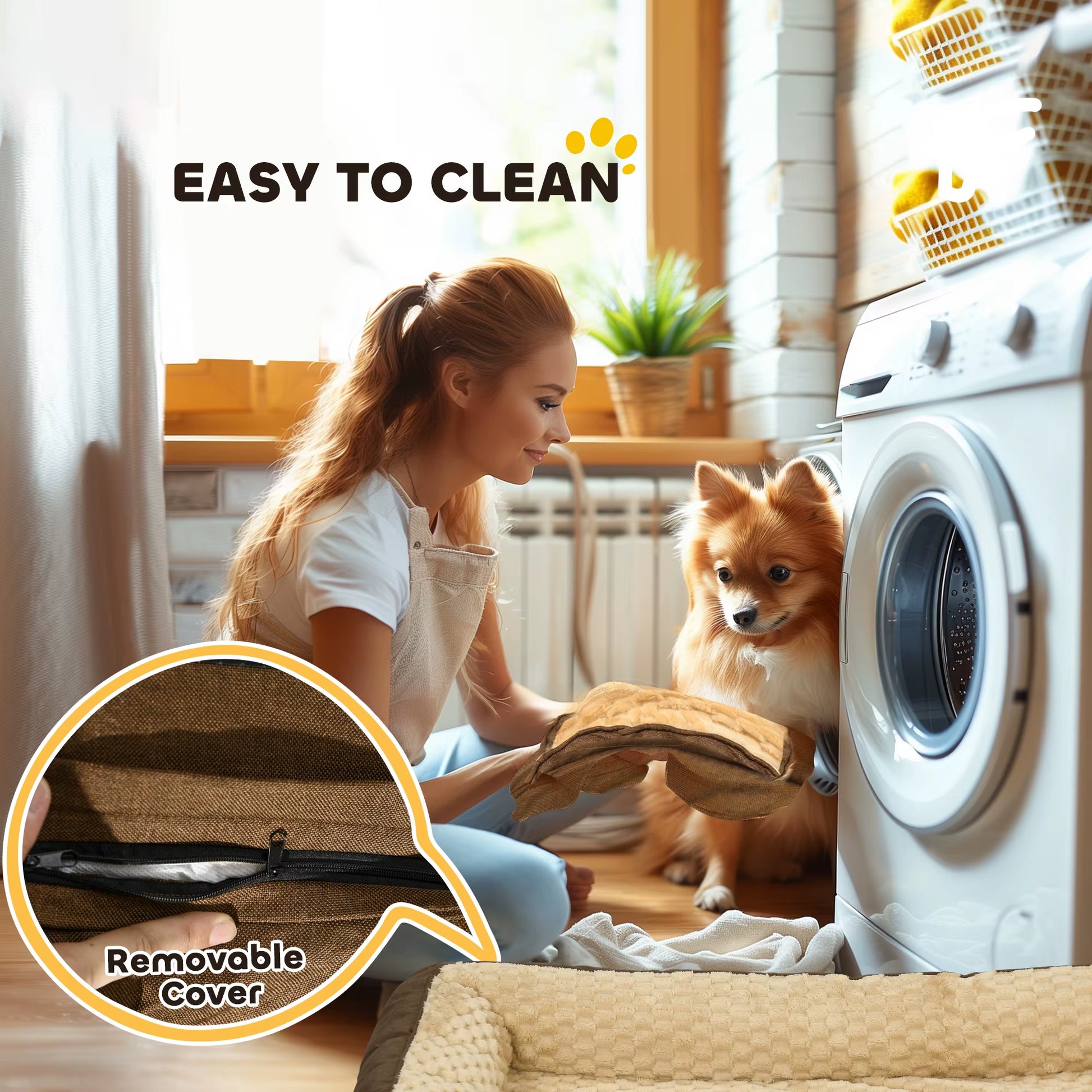 Calming Dog Bed for Large Breeds - Brown Pet Mattress