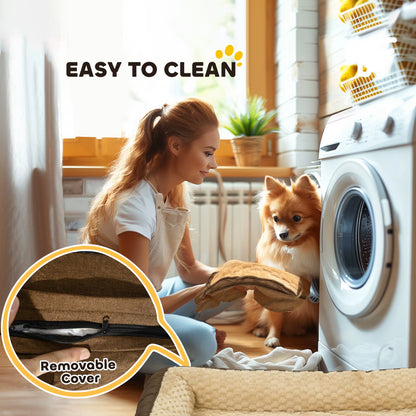 Calming Dog Bed for Large Breeds - Brown Pet Mattress