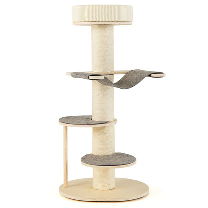 120 CM Multi-Layer Cat Tower with Sisal Covered Scratching Posts and Carpet