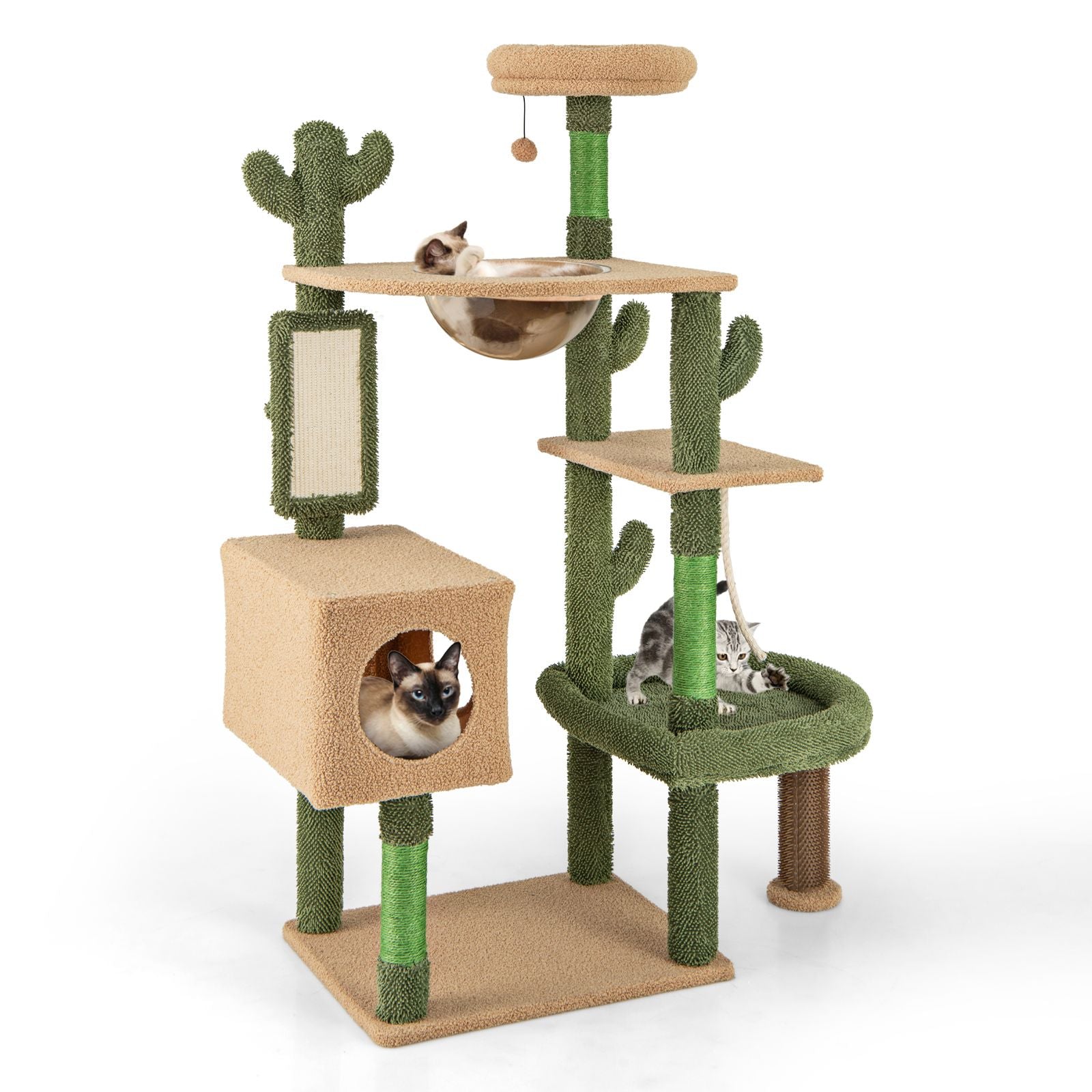 150 Cm Multi-Level Cactus Cat Tree for Indoor Cats