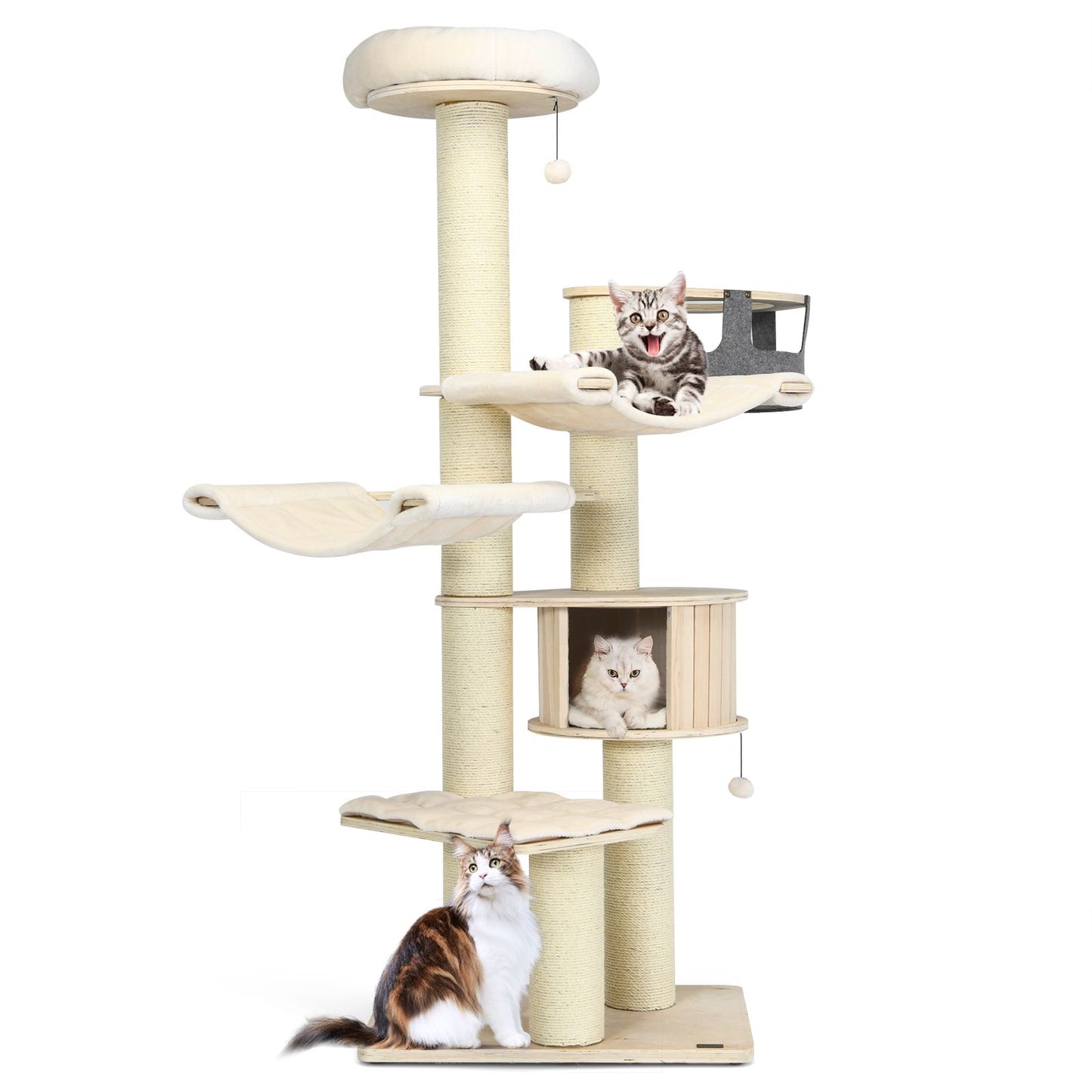 Multi-Level Cat Tower - 197 cm Cat Tree for Play and Rest
