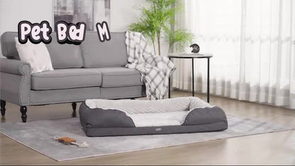 Pawhut Calming Dog Bed for Large Breeds - Charcoal Grey Mattress