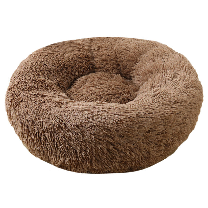 Cathouse Plush Round Pet Bed for Dogs and Cats - Available in Large, Medium, and Small Sizes
