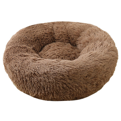 Cathouse Plush Round Pet Bed for Dogs and Cats - Available in Large, Medium, and Small Sizes