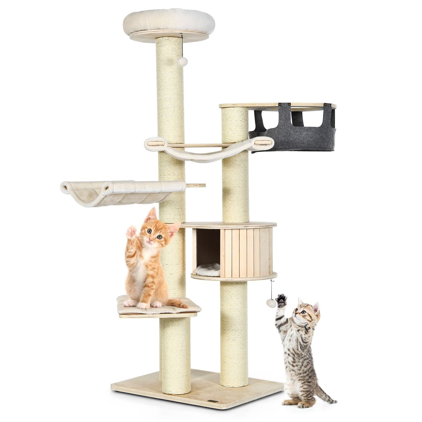 Multi-Level Cat Tower - 197 cm Cat Tree for Play and Rest