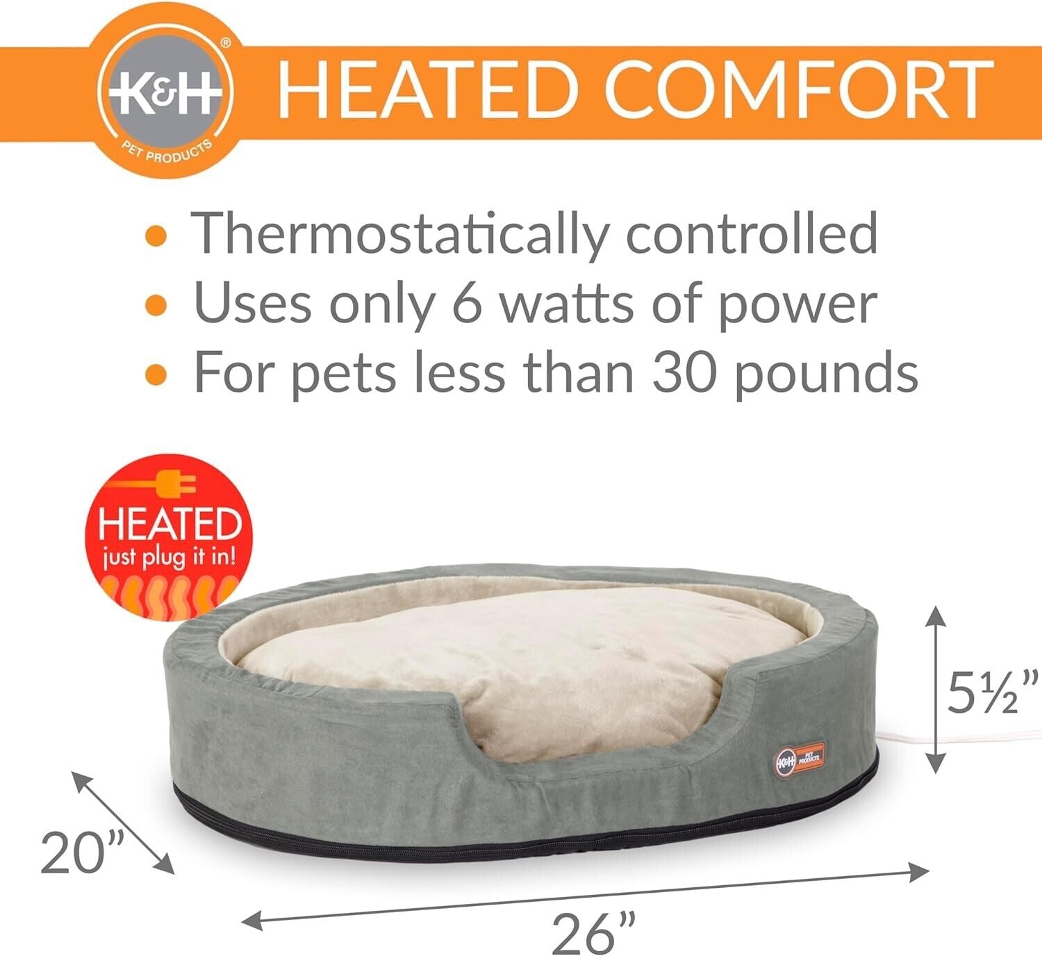 K&H Pet Products Medium Thermo Nest Heated Dog Bed