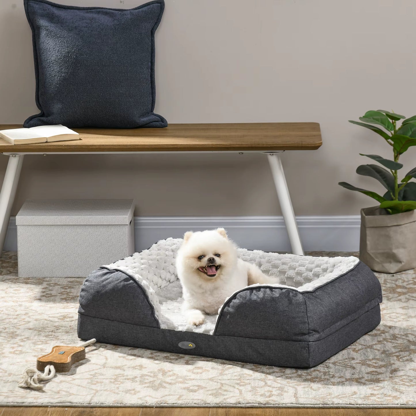 Calming Dog Bed Mattress for Small Breeds - Charcoal Grey