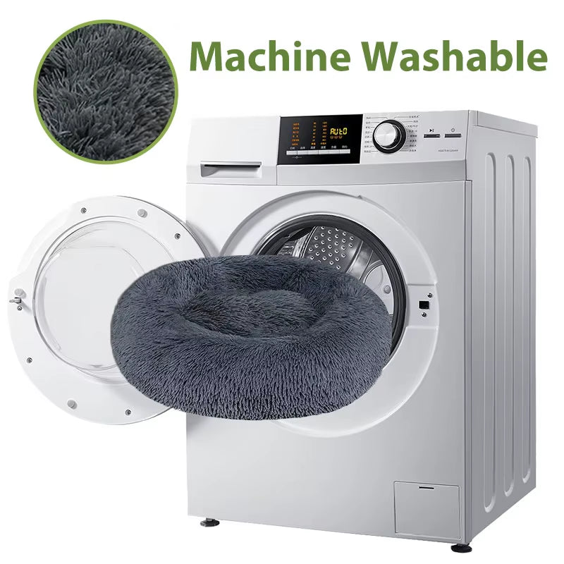 Luxury Round Dog Bed for Large Breeds - Ultra-Soft Plush Cat and Dog House for Medium Dogs - Winter Warm Sleeping Solution