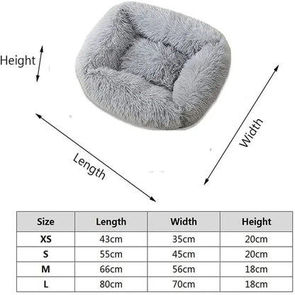 Luxury Dog Bed Square Dog Beds Long Plush Dog Mat Beds for Small Medium Large Dogs Supplies Pet Dog Calming Bed Washable Kennel