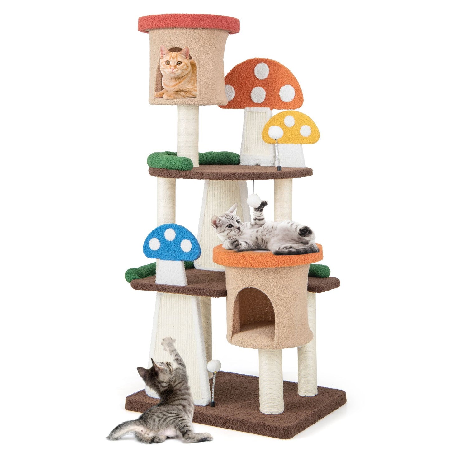 4-In-1 Cat Tree Multi-Layer Cat Tower with 2 Condos and Platforms