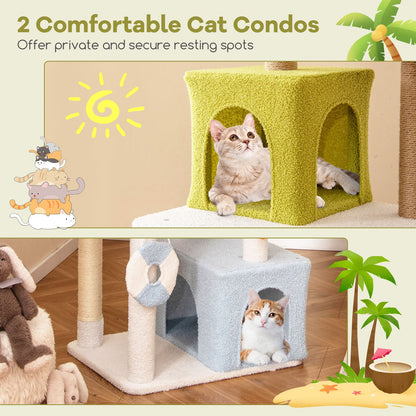 180 Cm Tall Cat Tree Multi-Level Aesthetic Beach-Themed Cat Tower