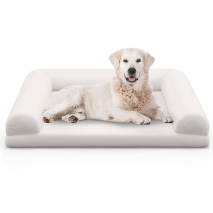 Orthopedic Egg-Foam Dog Crate Bed with Three-Sided Bolster