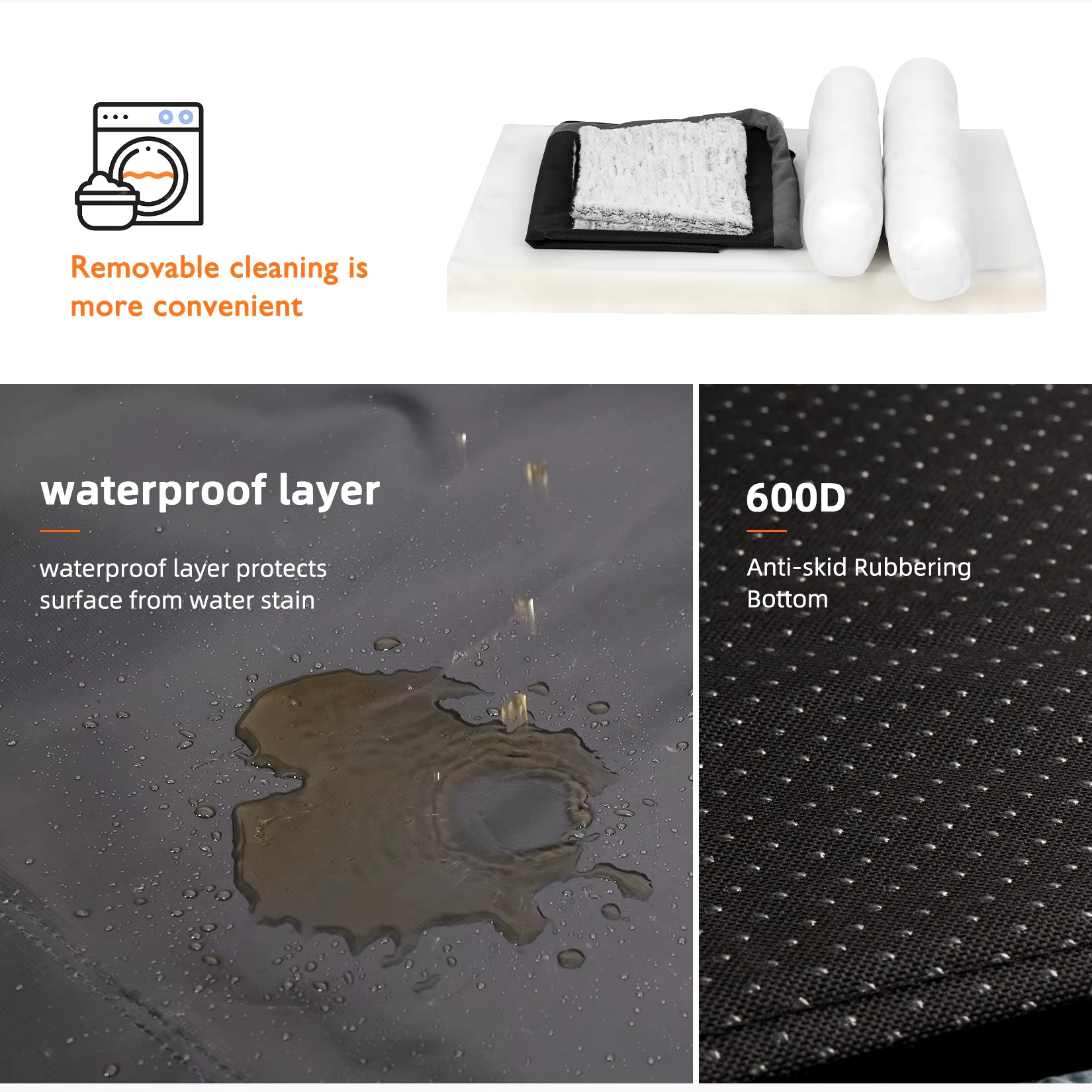 Extra Large Orthopedic Memory Foam Bolster Dog Bed with Removable Washable Cover and Plush Sofa Design