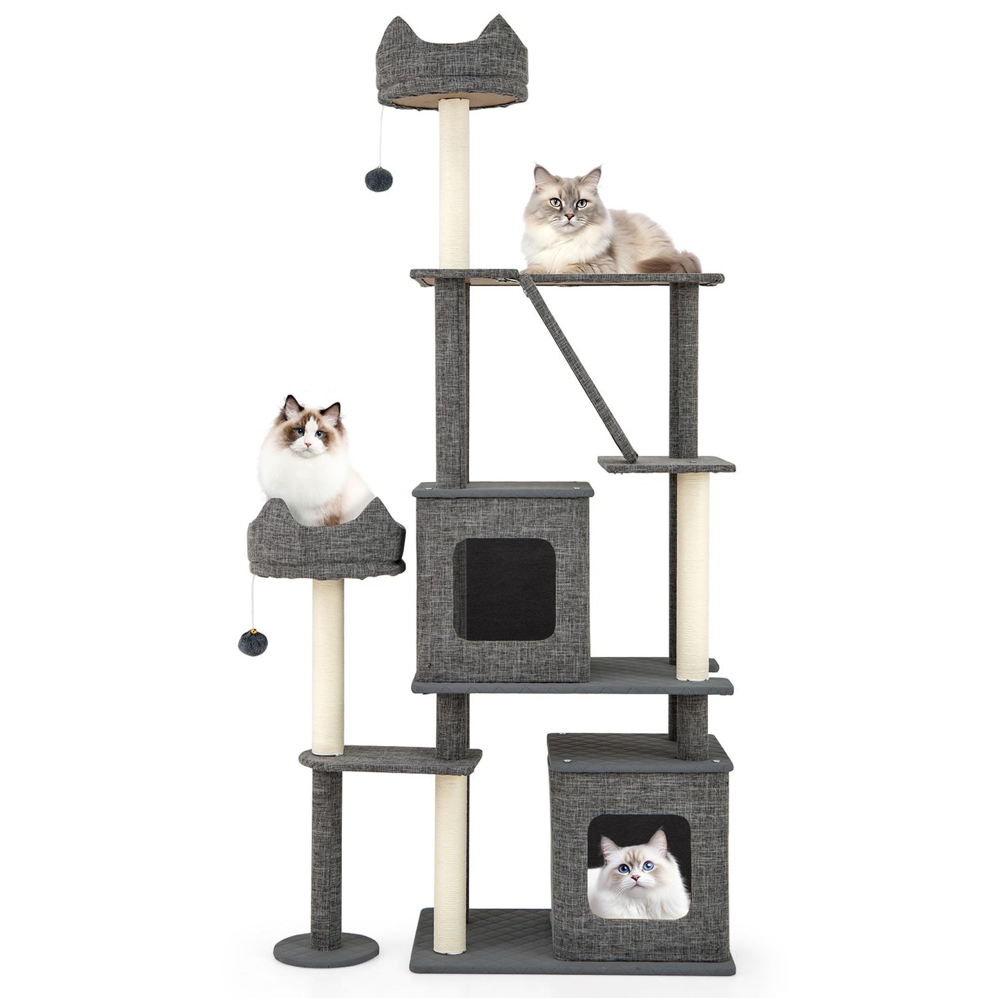 180CM Tall Cat Tree Multi-Level Large Cat Tower with Scratching Posts