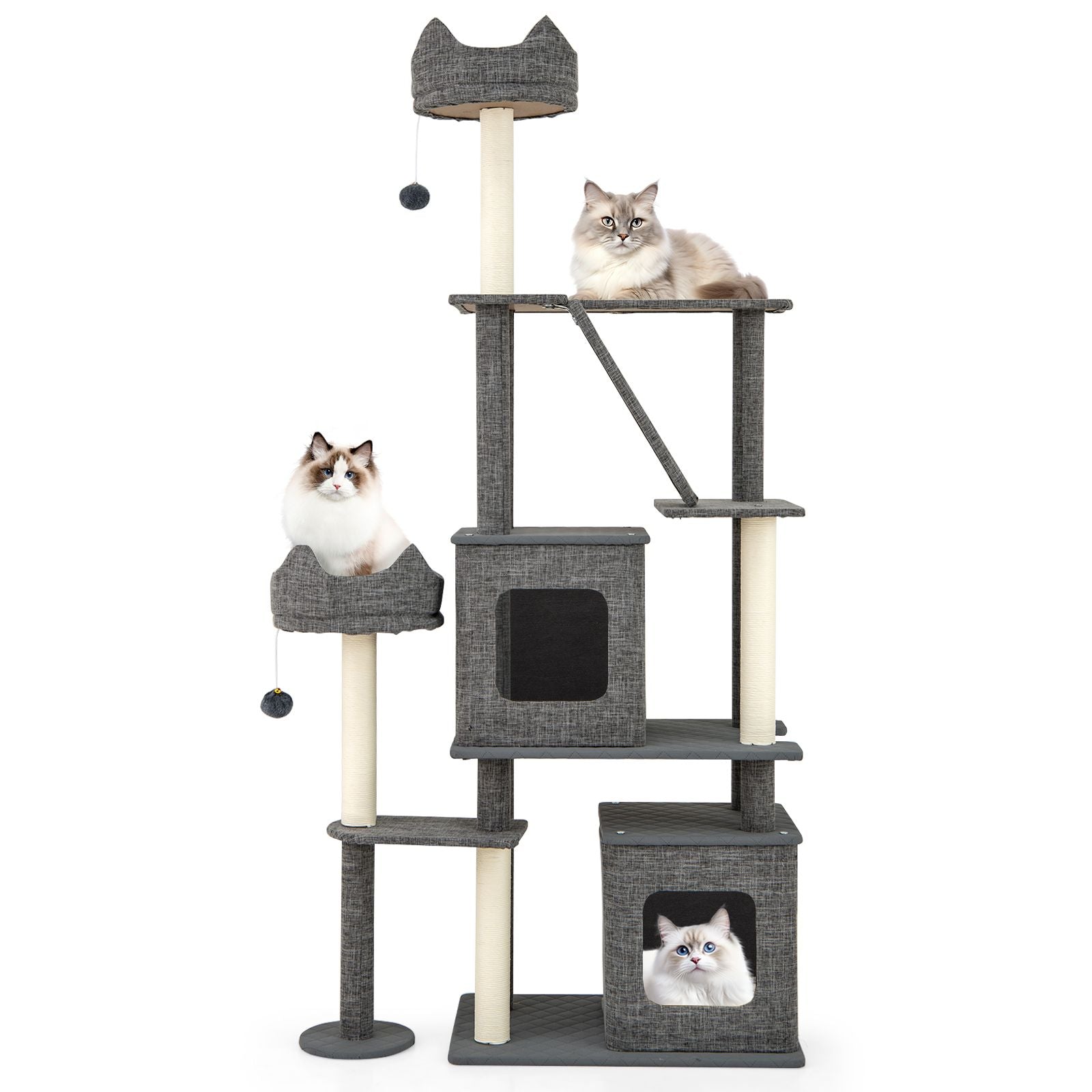 180CM Tall Cat Tree Multi-Level Large Cat Tower with Scratching Posts