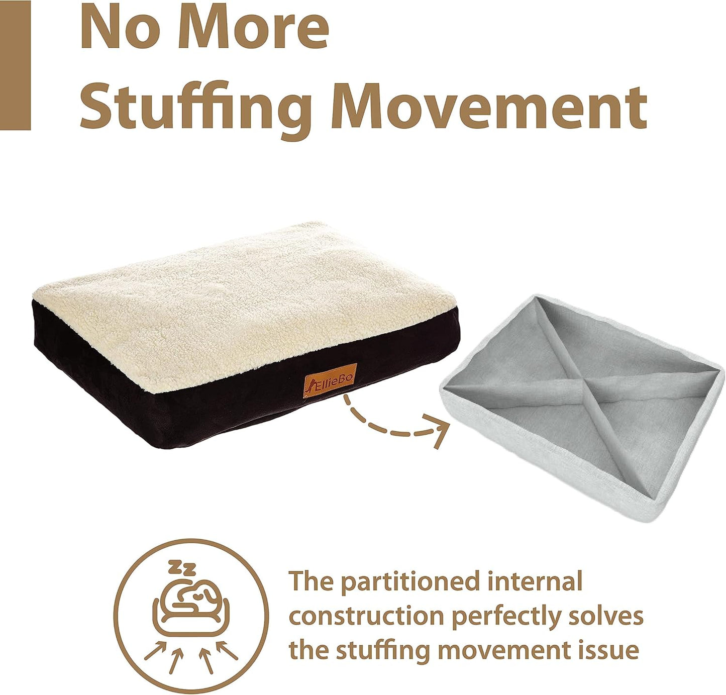 Ellie-Bo Small Dog Bed for 24-Inch Crate - Black Faux Suede and Sheepskin