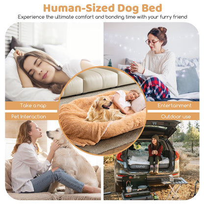 Premium Human Dog Bed with Plush Blanket and Comfort Pillow
