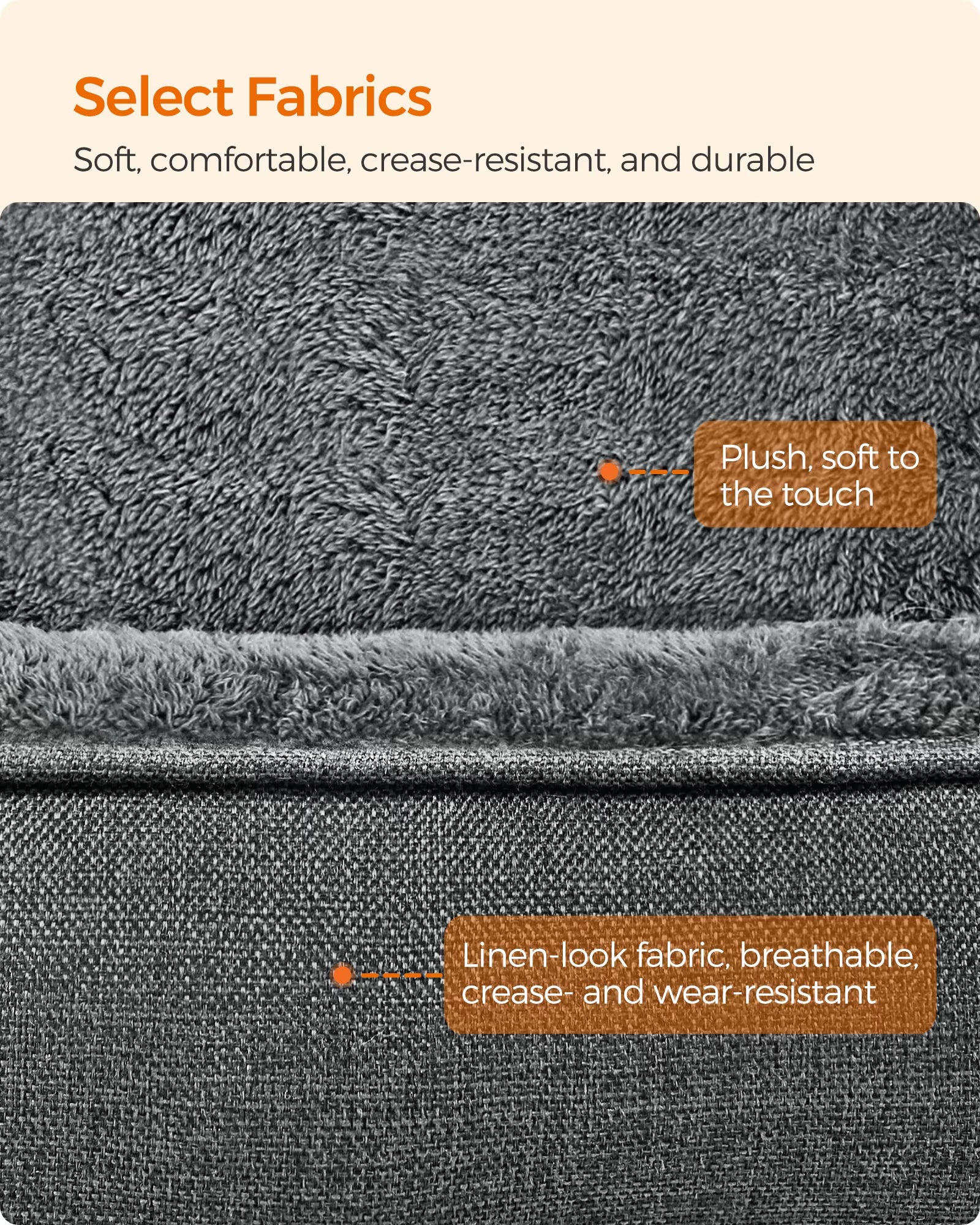 Linen-Look Dog Bed Sofa with Raised Edges, Non-Slip Base, and Washable Cover - 110 x 75 x 27 cm