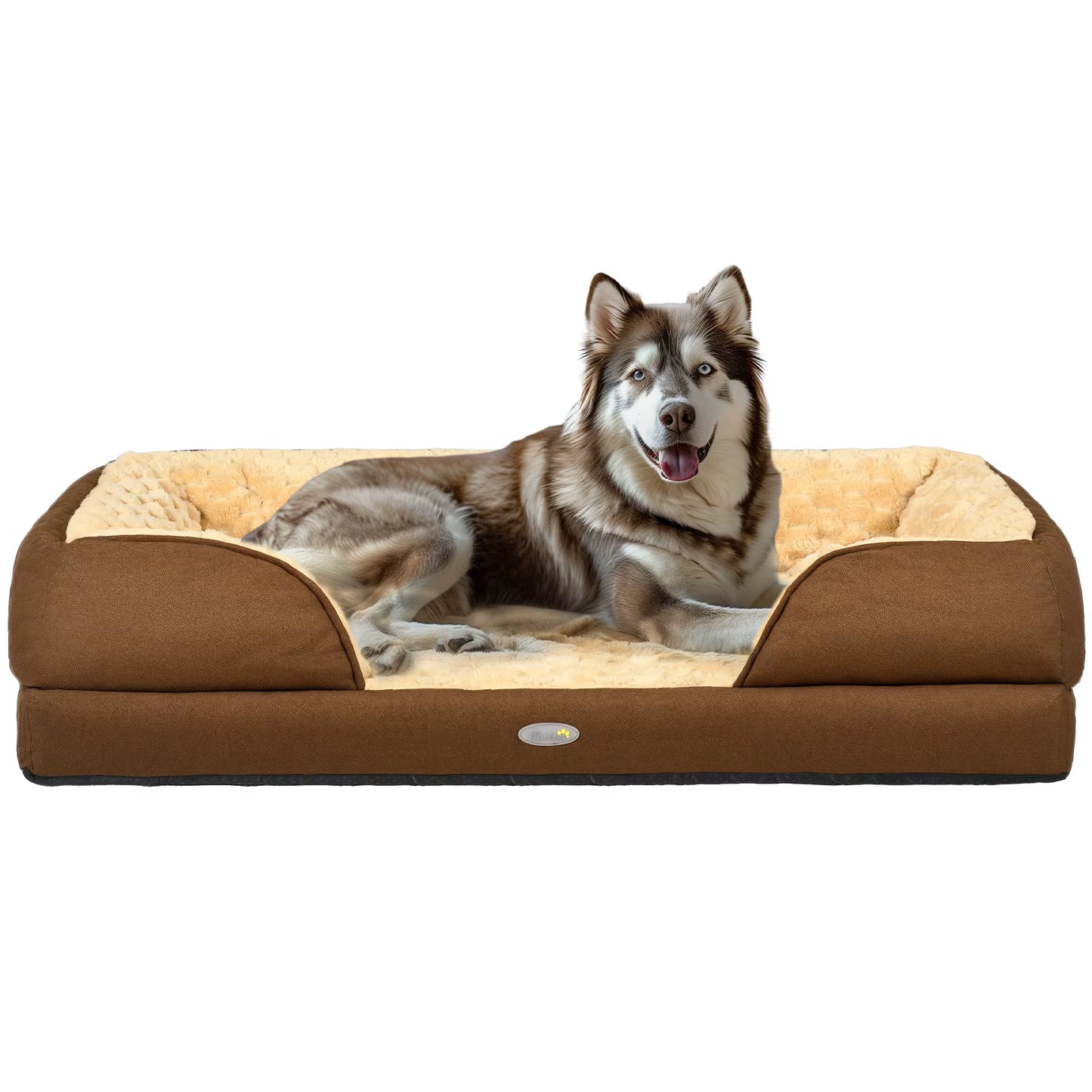 Calming Dog Bed for Large Breeds - Brown Pet Mattress