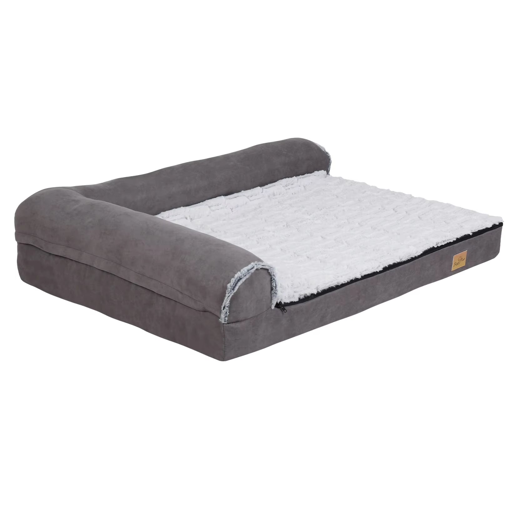Extra Large Orthopedic Memory Foam Bolster Dog Bed with Removable Washable Cover and Plush Sofa Design