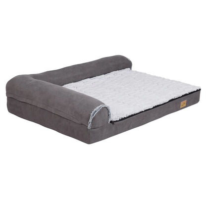 Extra Large Orthopedic Memory Foam Bolster Dog Bed with Removable Washable Cover and Plush Sofa Design