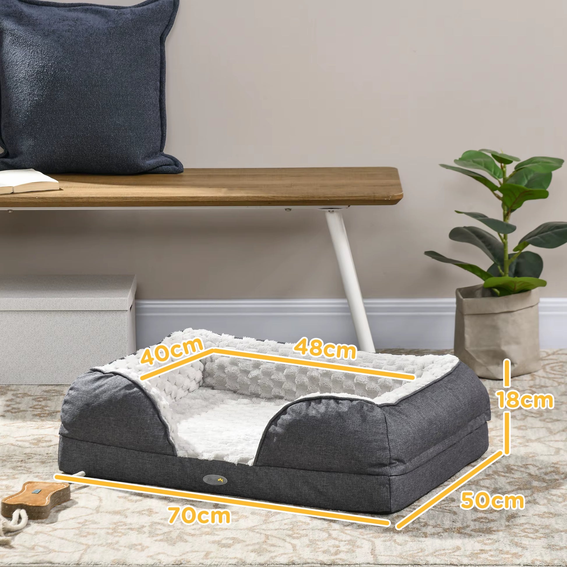 Calming Dog Bed Mattress for Small Breeds - Charcoal Grey