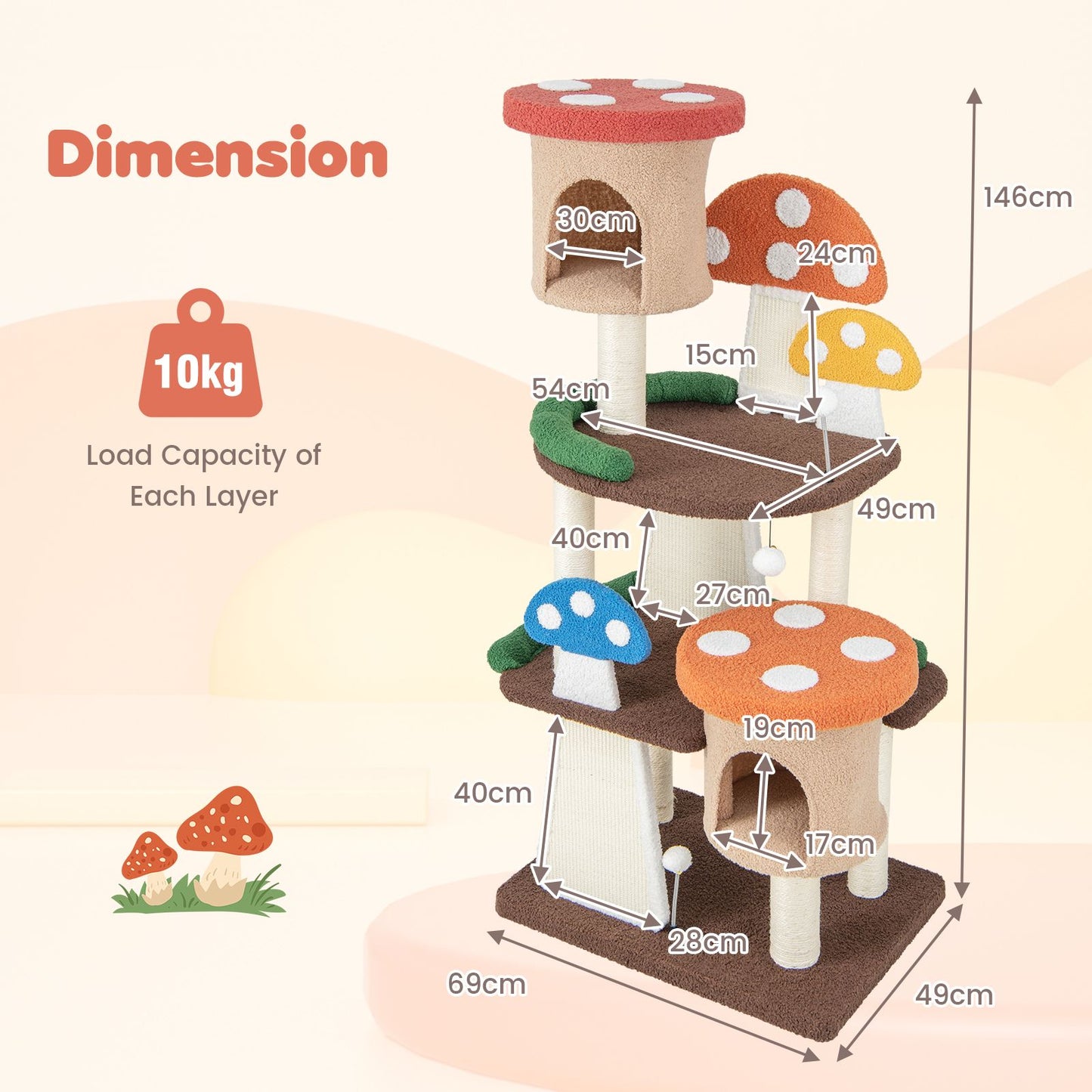 4-In-1 Cat Tree Multi-Layer Cat Tower with 2 Condos and Platforms