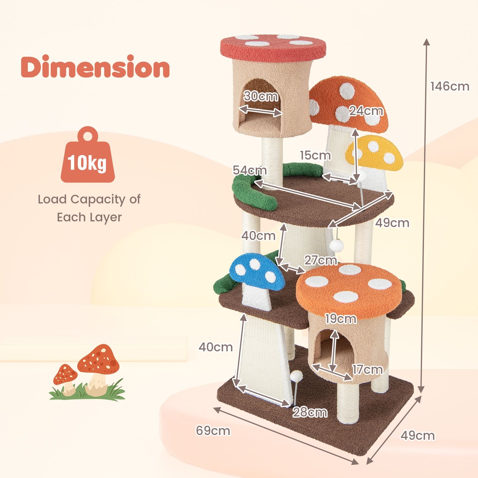 4-In-1 Cat Tree Multi-Layer Cat Tower with 2 Condos and Platforms
