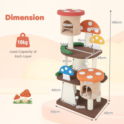 4-In-1 Cat Tree Multi-Layer Cat Tower with 2 Condos and Platforms