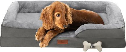 Fur & Bone Orthopedic Large Dog Bed (88 x 64 x 20 cm) with Soft Cushion