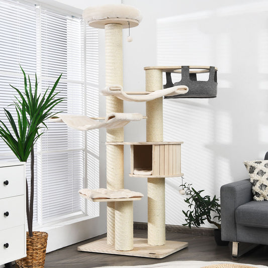 Multi-Level Cat Tower - 197 cm Cat Tree for Play and Rest