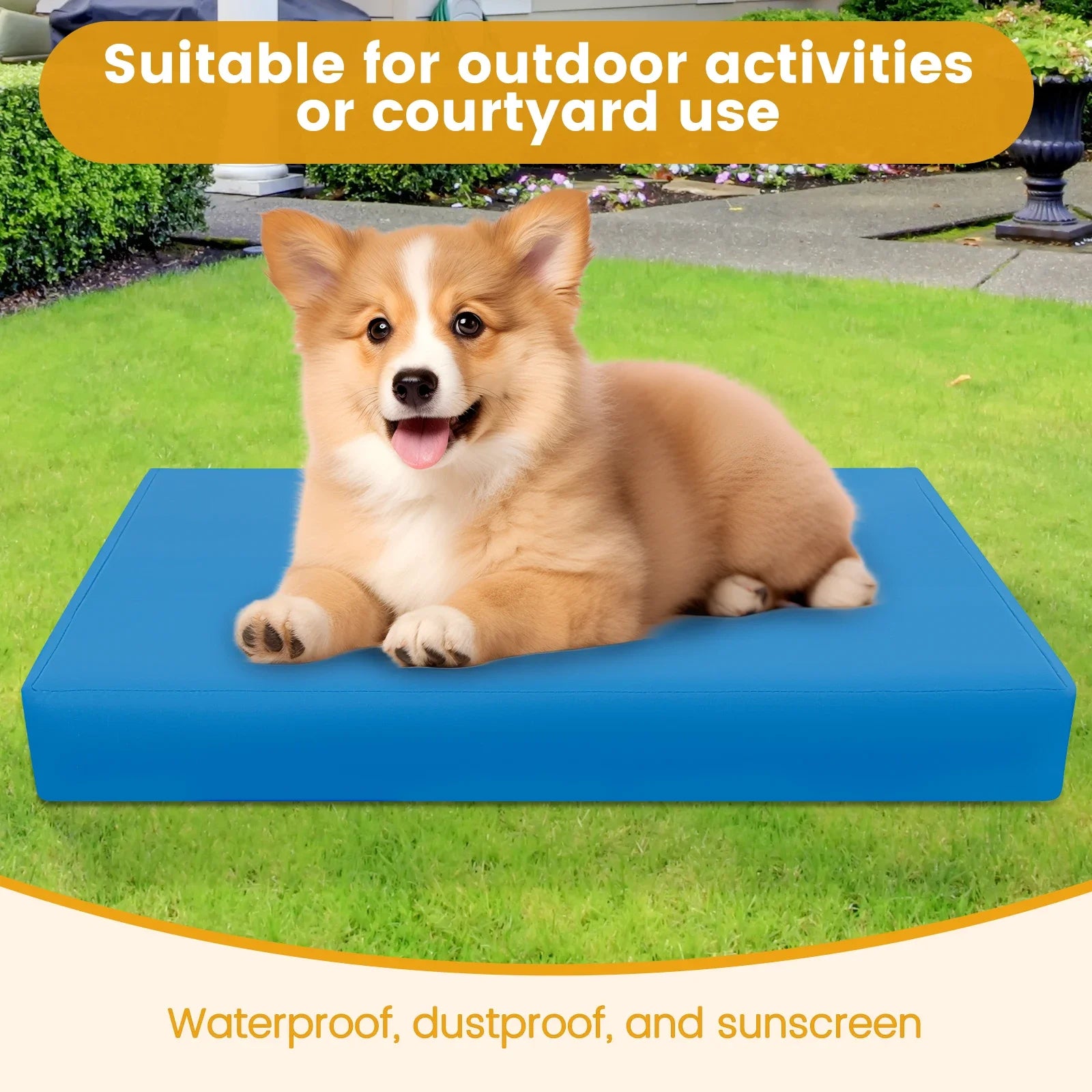 Waterproof Oxford Cloth Dog Bed Cover with Zipper - Removable and Washable Liner for Small/Medium Pets