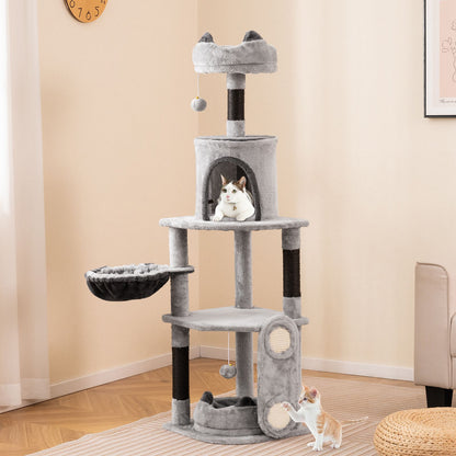 Multi-Level Large Cat Tree with Sisal Scratching Posts and Board Condo