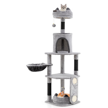 Multi-Level Large Cat Tree with Sisal Scratching Posts and Board Condo