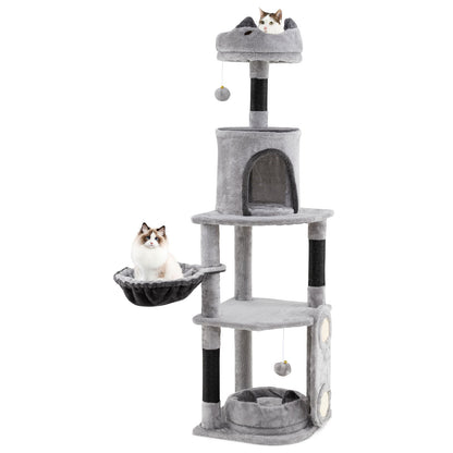 Multi-Level Large Cat Tree with Sisal Scratching Posts and Board Condo