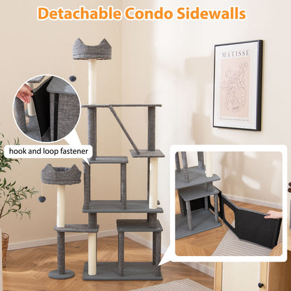 180CM Tall Cat Tree Multi-Level Large Cat Tower with Scratching Posts