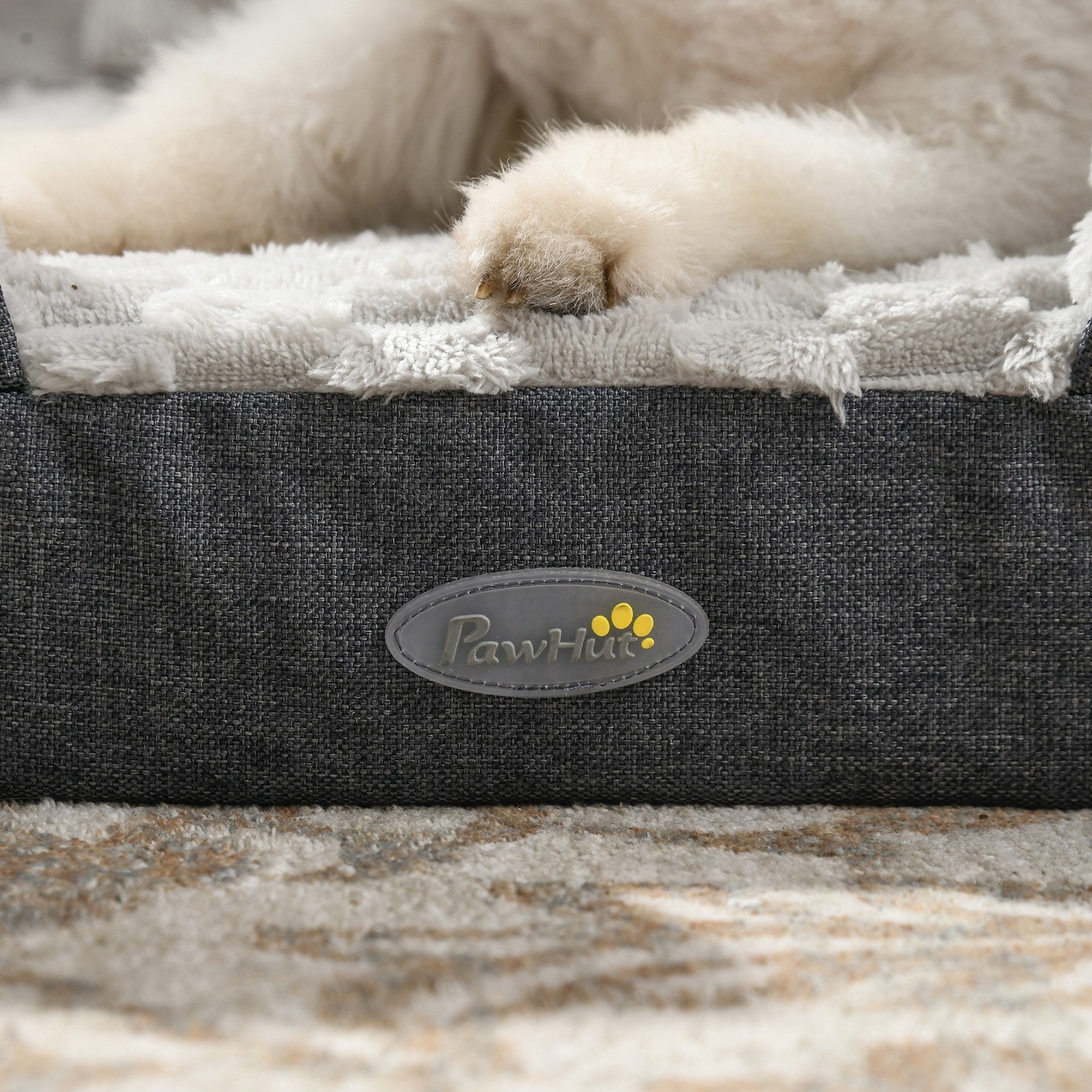 Pawhut Calming Dog Bed for Large Breeds - Charcoal Grey Mattress