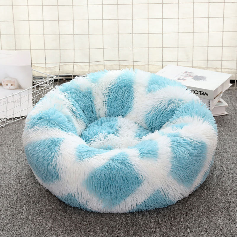 Cathouse Plush Round Pet Bed for Dogs and Cats - Available in Large, Medium, and Small Sizes