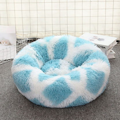 Cathouse Plush Round Pet Bed for Dogs and Cats - Available in Large, Medium, and Small Sizes