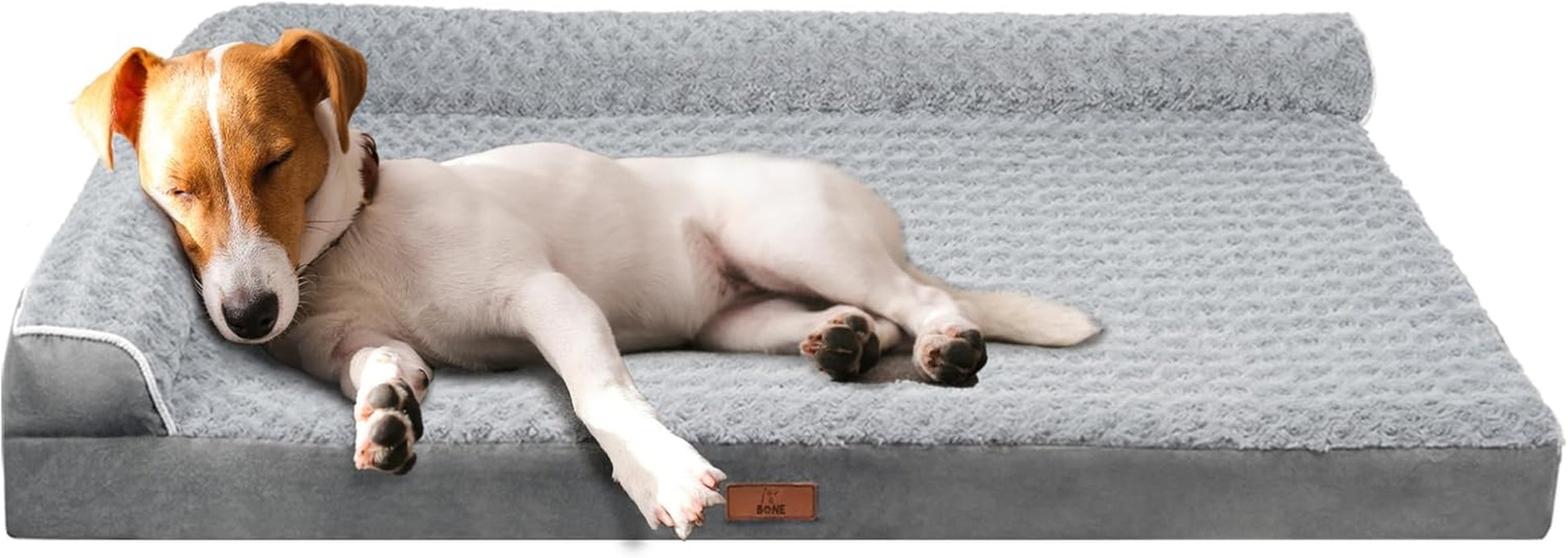 Fur & Bone Large Orthopedic Velvet Dog Bed with Egg Crate Foam