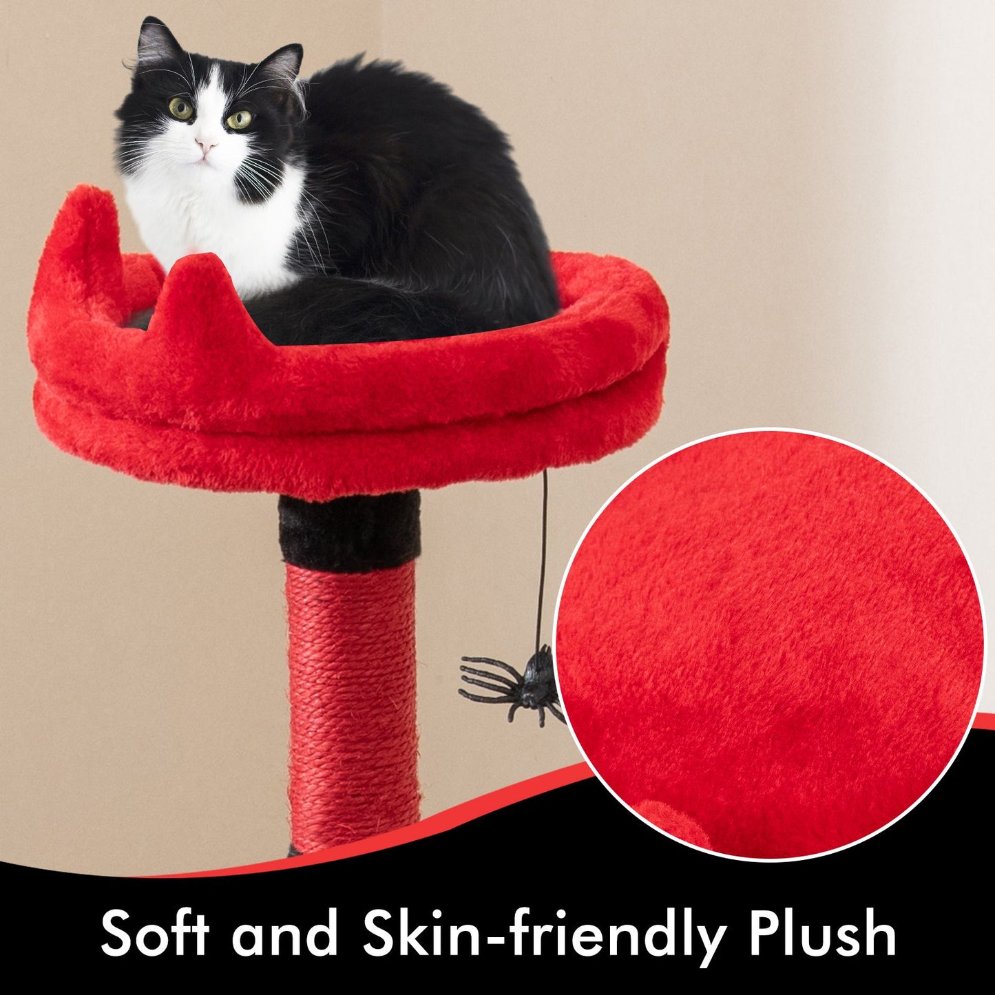 Gothic Cat Tree for Indoor Cats Large Cat Tower with Plush Perch