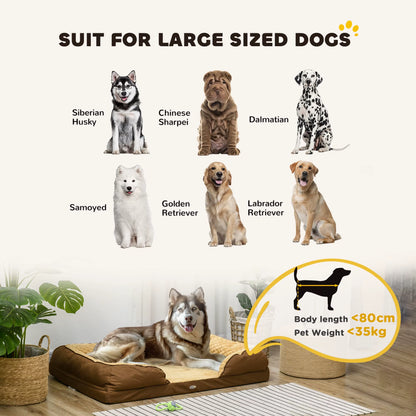 Calming Dog Bed for Large Breeds - Brown Pet Mattress