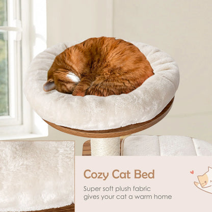 Cat Tree for Indoor Cats with Padded Plush Perch