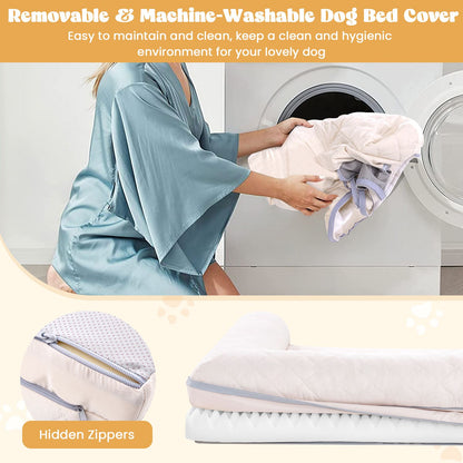 Orthopedic Egg-Foam Dog Crate Bed with Three-Sided Bolster