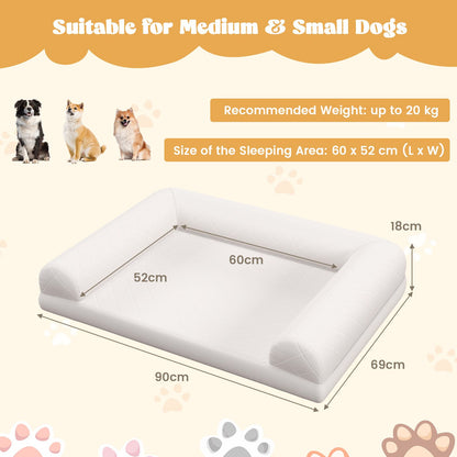 Orthopedic Egg-Foam Dog Crate Bed with Three-Sided Bolster