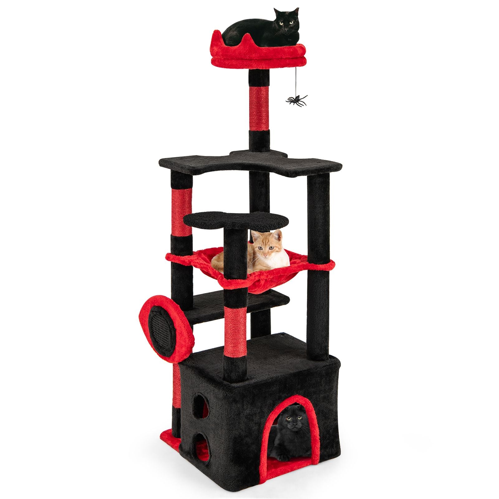 Gothic Cat Tree for Indoor Cats Large Cat Tower with Plush Perch